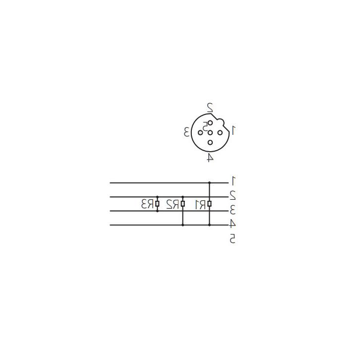 M12 5Pin 直型母头、B-coded 、Profibus总线终端电阻、0C4R13